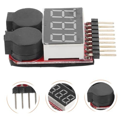HOMSFOU 2pcs Lipo Battery Voltage Tester Low Voltage Alarm and Compact Design for Rc Hobbyist Monitoring and Safety