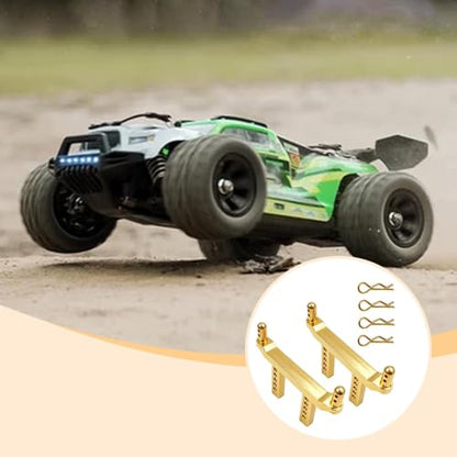 2 Pieces of 1/16 Scale RC Body Post Mounting Kit, Replacement Body Shell for Model 16101 16103, Modified DIY, Gold - color: Gold