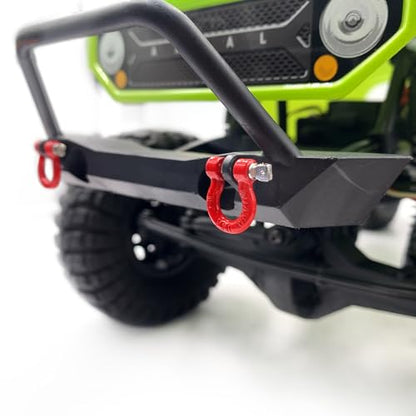 RCHUBAM Aluminum RC Climbing Trailer Tow Hook 2Pcs U-Shaped RC Rescue Tow Hook D Shackles Compatible with 1/10 Crawler Car Axial SCX10 TRX-4 Decoration Parts/Accessories, Red