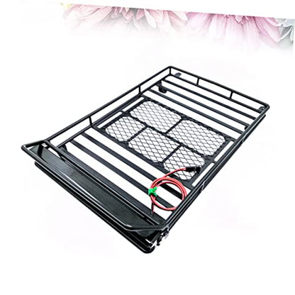 Car Roof Luggage Holder Rack Led Light Rc Crawler Storage Shelf Car Roof Cargo Bracket for Simulation Accessories Lightweight Design