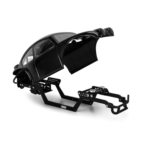 INJORA BUG18 Body with LCG Aluminum Universal Chassis for 1/18 RC Crawler TRX4M Upgrade(Black) - color: Black