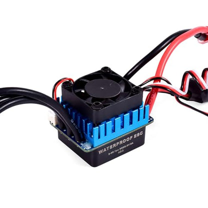 RC 45A Waterproof ESC with Sensorless Brushless Motor Compatible for WLtoys 144010 124016 124019 1/12 RC Car