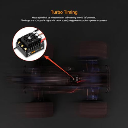XC E6 Sensored Brushless ESC for 1/6 RC Car,3-8S 200A | Bluetooth APP Programming,6.0V/7.4V/8.4V BEC,Turbo Timing,Multiple protection,Smart Fan - size: E6