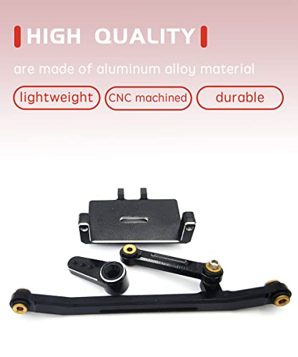 EMAX Steering Servo for SCX24 with Servo Mount and Horm Steering Link(Black) - size: Combo Pack 2