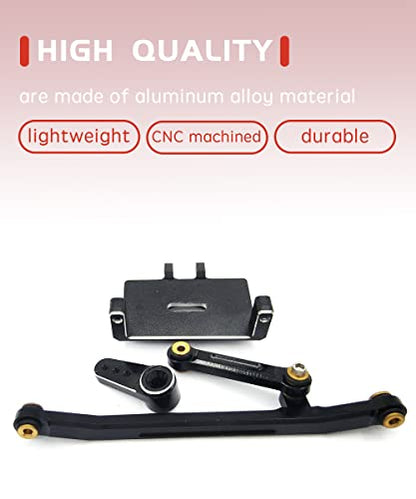 EMAX Steering Servo for SCX24 with Servo Mount and Horm Steering Link(Black) - size: Combo Pack 2