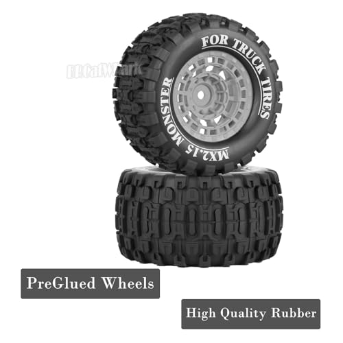 12mm Hex RC Wheel Tires for 1/16 Mini Maxx & Mini XRT,HSP 94186,E-Revo,L0 S1 1/18 Mini LMT RC Crawler Car Truck,RC Drift Wheels,Mini RC Truck Tires 4PCS,Grey - color: Grey - (12mm Hex RC Wheel Tires)