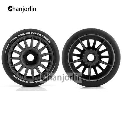 1/8 RC On Road Car Tires And Wheels Rims 17mm Hex 103mm Rubber Rally Tyres For 1:8 Scale RC On-Road Racing Car HPI WR8 HSP Hobao ARRMA Redcat Losi Kyosho VRX RC Rally Drift Car 4PCS (Black A) - color: Black a