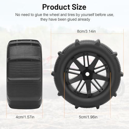 1/16 RC Tires, daitoku RC Paddles Buggy Tires 12mm Hex Hub RC Car Beach Tires for SCY MJX HBX H16 16889 16890 16890A H16E H16BM H16GT H16DR HB17 144001 144002 124016 Master RC Car