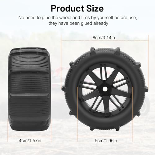 1/16 RC Tires, daitoku RC Paddles Buggy Tires 12mm Hex Hub RC Car Beach Tires for SCY MJX HBX H16 16889 16890 16890A H16E H16BM H16GT H16DR HB17 144001 144002 124016 Master RC Car