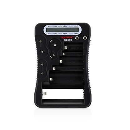 Tenergy T-333 Universal Battery Tester, LCD Display, Cell Checker, Multi-Purpose Small Battery Tester, for AA, AAA, C, D, 9V, CR123A, CR2, CRV3, 2CR5k CRP2, and Button Cell Batteries