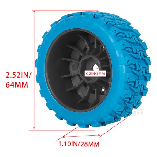 RC MX1.25 RC Truck Wheel Tires for Traxx as/Mojave GROM 223S 4x4 RTR,14301 14302 14303,Tamiya Kyosho HPI 1/14-1/18 Scale On/Off Road,RC Monster Truck Car Wheels,Black-Navy Blue - color: Black-navy Blue(rc Wheels Tires)