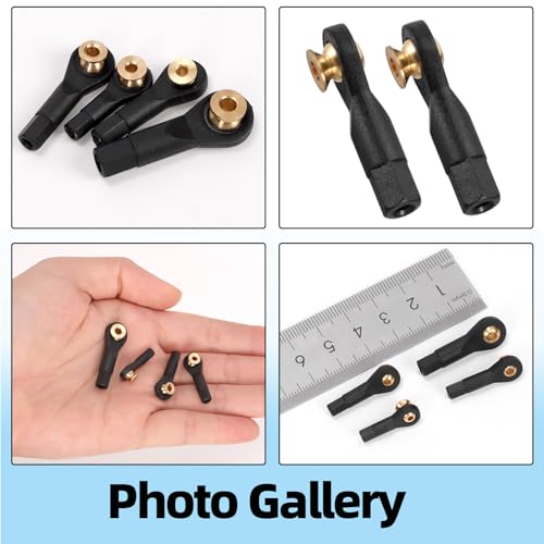 Glarks 20pcs M2 M2.5 M3 Lever Steering Linkage Tie Rod End Ball Head End Without Screws and Nut, 4 Sizes Ball Head Link Joint End, Ball Head Holder Tie Rod Ends Ball Joint Link for RC Crawler Car