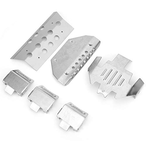 Tbest RC Skid Plate Set, Durable Chassis Armor Protection Axle Guard Kit 6Pcs Brass for Off-Road Racing RC Hobbyists Daily Upgrades