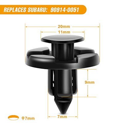 GOOACC 100PCS 7mm 8mm 10mm Compatible with Subaru Push Type Retainer Fasteners Rivets Clips OEM Upgrade for 90914-0007, 90913-0067 & 90914-0051 + Bonus Fastener Remover