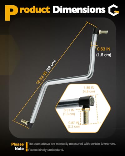 Steering Drag Link, Compatible with Craftsman LT2000/Husqvarna/Poulan/Roper/Weed Eater Lawn Mowers, Riding Lawnmower Control Arm, Draglink Bar w/ Adjustable Tie Rod End, Replace#175121, 532175121 - size: 175121