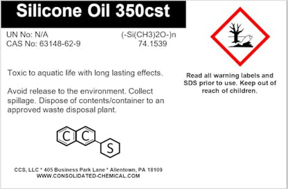 Silicone Oil 350 CST | Premium-Quality Lubricant for Industrial, Automotive, and Cosmetic Applications - 1000mL (32 Fl Oz) - size: 32 Fl Oz