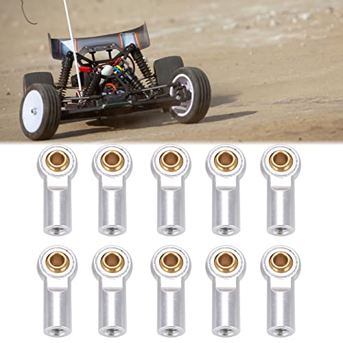 10pcs RC Metal Ball Ends, Aluminium Alloy Ball Ends M3 Link Rod End Joint, AXIAL SCX10 1/10 RC Car Upgrade Parts (Silver) - color: Silver