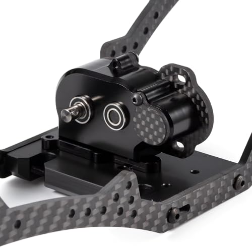 NOD Transmission Tiny LCG Gearbox,LCG Transmission,Machined Ultralight LCG Transmission Tiny Gearbox with Slidable Shim for Straight Axle Axial AR44 AR45 Enduro Vanquish F9 F10 (Black) - color: Black