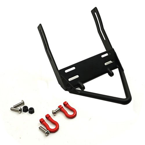 1/10 Scale RC Car Metal Front Bumper with Winch Mount Shackles for Axial SCX10 Upgrade