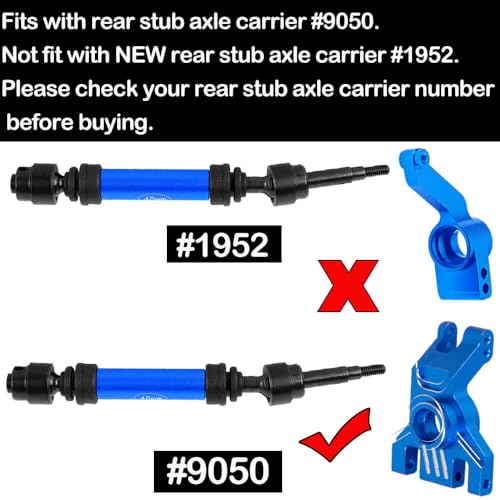 RC Upgrades Part for Stampede Slash Rustler JatO 4X4 VXL/BL-2s,RC #45 Steel CVD Drive Shafts,Harden Front Rear Driveshaft Axles Hops up(4PCS),Replace #9051#9052 Navy Blue - color: Navy Blue(4pcs)