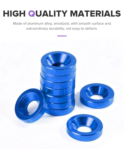 20PCS Engine Dress Up Kit,Car Accessories M6 Aluminum Engine Bay Dress Up Kit,Bumper Fender Washers,Automotive Replacement Engine Valve Cover Bolts,Fit for Fenders,Bumpers,Headlights (Blue) - color: Blue