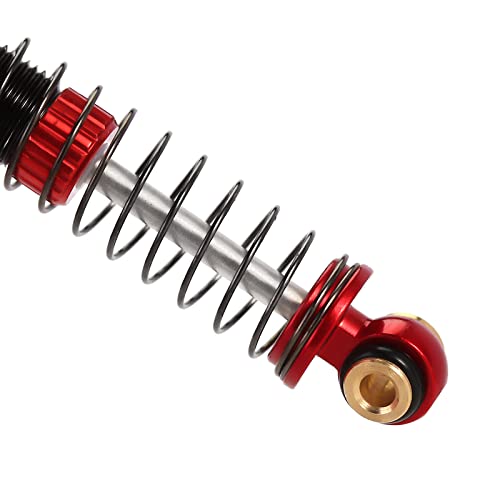 INJORA 45mm Aluminum Threaded Oil Shock Absorbers for 1/24 FMS FCX24（Red） - color: red