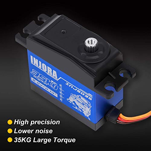 INJORA RC Transmitter 2.4GHz 6CH Controler and Receiver and 35KG Digital Servo for 1:10 RC Crawler SCX10 TRX4 D90