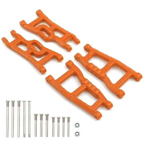 RC Accessory Compatible with for traxxas for Slash 2WD for VXL for Nitro for Slash for Rustler 1/10 RC Car Upgrades Parts Front and Rear Suspension Arm Set(Yellow) - color: Yellow