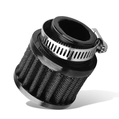 25mm Car Air Intake Filter, 1" Universal Automotive Engine Valve Cover Breather with Adjustable Clamp, Mini Vehicle Vent Crankcase Cold Air Filter Accessories for Car Motorcycle (Black) - color: Black