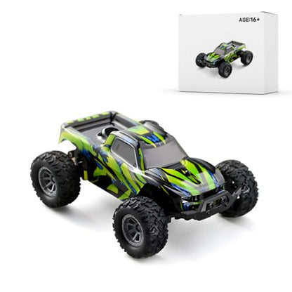 Mini RC Car for Adults, 4WD Off Road Remote Control Truck High Speed 20KMH Rechargeable Battery RTR Gift for Teen Birthday Christmas - color: Green 1