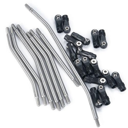 RC Car Upgrade Parts for Axial for Wraith 90018 90048 Rr10 1/10 Rc Car Parts Stainless Steel Steering Linkage Link Rod Set with Nylon Ball End - size: 90018