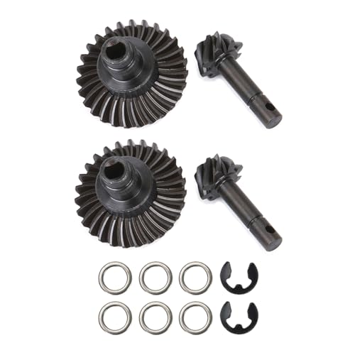 AMK 2 Sets Metal SCX10 III Bevel Gear, Ring Pinion Gear Set, -11% 8T-27T 1/10 Capra Underdrive Differential Axle Gears for RC Crawler Axial SCX10 Upgrades AR44 AR45 F9(8T-27T) - size: 8T-27T