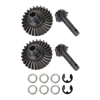 AMK 2 Sets Metal SCX10 III Bevel Gear, Ring Pinion Gear Set, -11% 8T-27T 1/10 Capra Underdrive Differential Axle Gears for RC Crawler Axial SCX10 Upgrades AR44 AR45 F9(8T-27T) - size: 8T-27T