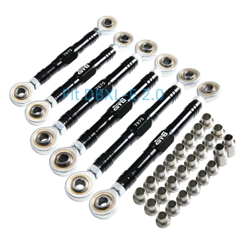 GTBRacing CNC Aluminum 7075-T6 Front Rear Steering Turnbuckle Tie Rod Set for 1/5 RC Car Losi DBXL-E 2.0 DBXL 2.0 Upgrade Part (Front Rear Steering Turnbuckle Black) | 7075 Losi dbxl-e 2.0 Linkage - color: Front Rear Steering Turnbuckle Black