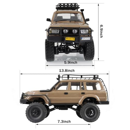ARRIS WPL C54-1 LC80 1/16 RC Rock Crawler 4WD RTR Truck | Land Cruiser 80 Styling, Upgraded Chassis, Proportional Steering, Trail Ready - color: Wpl C54-1 Yellow