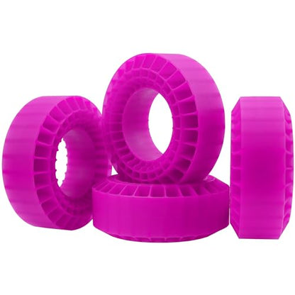 4Pcs Vgoohobby Silicone Rubber Insert Foam 1.9 Tire Inserts Foam Fit for 1.9 Crawler Tires Compatible with SCX10 TRX4 1/10 RC Crawler Car (Purple) - color: Purple