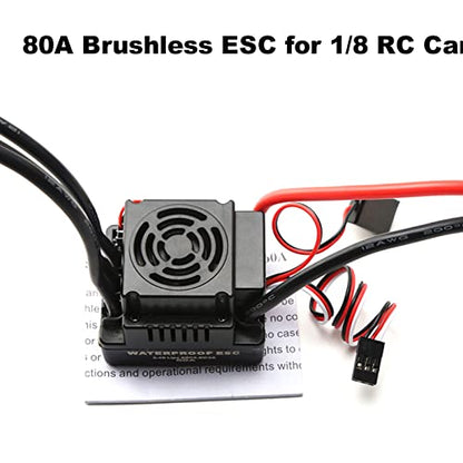 GoolRC 80A Brushless ESC Electronic Speed Controller T Plug 5.8V 3A BEC for 1/8 RC Car