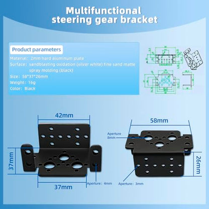 5Set Pan Tilt Servo Mount Bracket for MG995 MG996R S3003 U/L Shaped | Fits multiple servo models. Ideal joint accessory for humanoid robots, robotic vehicles and model boats assembly - style: 5 Sets Servo Bracket