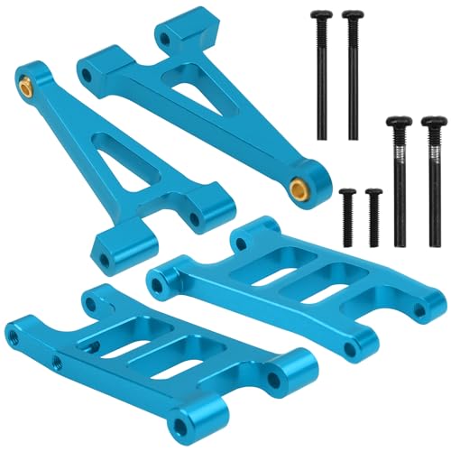 ShareGoo Aluminum Front Rear Swing Arm & Steering Knuckle Kit & Shock Absorbers & Shock Tower Mount Compatible with 1/14 MJX Hyper Go 14301 14302 RC Upgrade Parts (Blue) - color: Blue