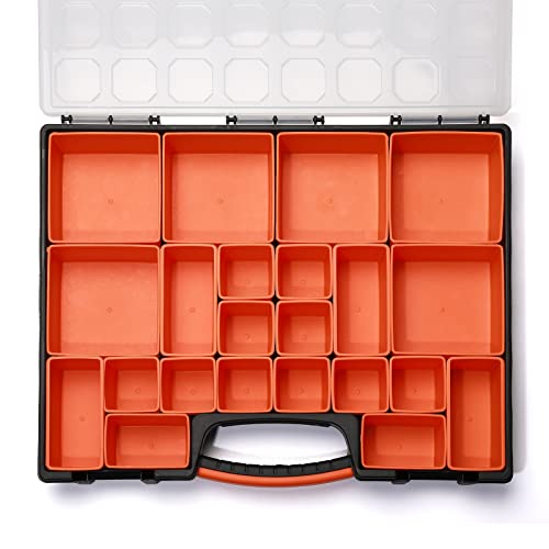Multi-Purpose Toolbox, Professional Organizer with 24 Bin Compartments, Box Organizer for Hardware, Screws, Bolts, Nuts, Nails, Tools, Arts - size: 1 PCS Multi-Purpose Toolbox
