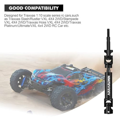 1Pcs RC Car Rear Drive Shaft CVD Heavy Duty Axles 6852 Replacement Parts | Fits for 1/10 Slash/Rustler/Stampede/Hoss VXL 4X4 2WD Platinum Ultimate Models - color: Black Rear X 1