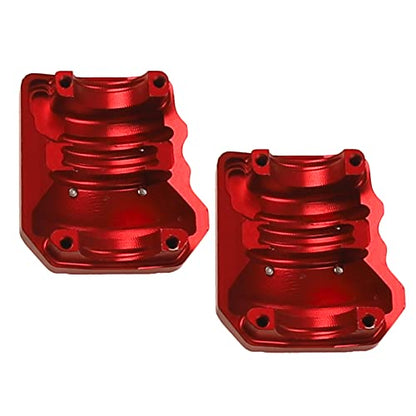 2Pcs ShareGoo Aluminum Alloy Front Rear Axle Differential Cover 15g Diff Cover Case Compatible with Traxxas TRX-4 1/10 RC Crawler Car (Red) - color: Red