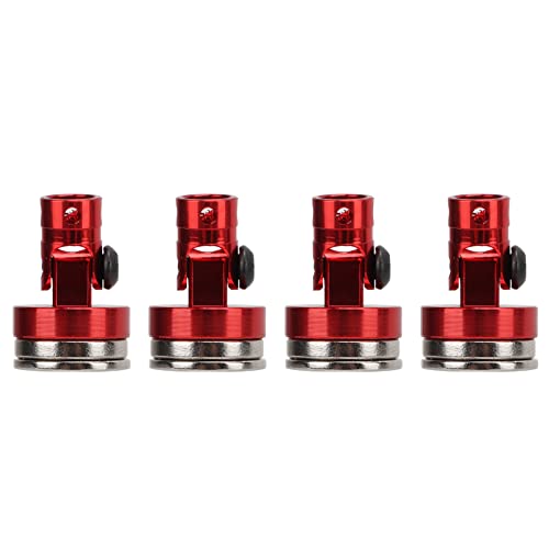 Keenso Light Aluminum Alloy RC Magnetic Body Post Set, Improve The Appearance of Your RC Car, 4 Pieces of RC Body for 1/8 1/10 Fans of Remote Control Vehicles (#1) - color: Red