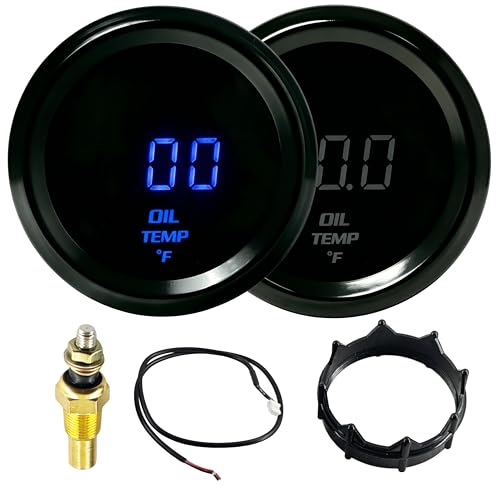 52mm Digital Oil Temp Temperature Gauge 100-280℉ 12V Car Truck SUV | 2-inch LED: 40-140℃, bright display, all-angle view. Full kit: sensor, wire, bracket. Gas SUV, RV, boat, marine. Direct fit
