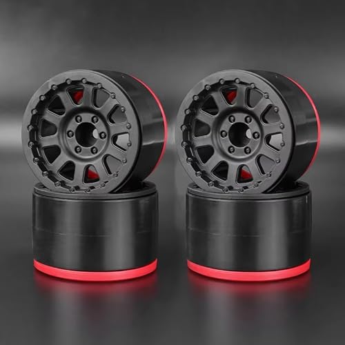 4PCS Plastic 2.2 Inch Beadlock Wheel Rim Wheel Hub 12mm Hex for 1/10 RC Off Road Rock Crawler Car for Axial SCX10 90046 TRX4 Wraith RR10 RBX10 Capra 2.2Inch Tires(10Holes) - color: 10holes