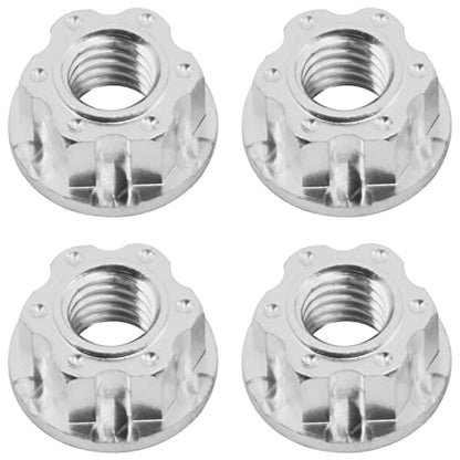 4Pcs Hexagonal Nuts, M4 Aluminum Alloy RC Wheel Hex Nuts Compatible with HSP Sakura D3 D4 1/10 RC Car (Silver) - color: Silver