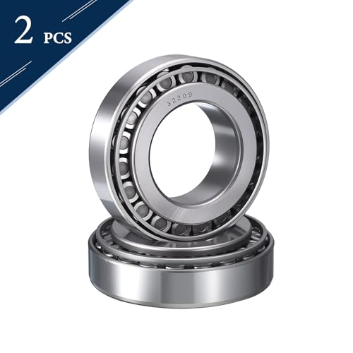 2 Pack 32209 Tapered Roller Bearing Cone and Cup Set | 45mm Bore 85mm OD 25mm Cup Width, Chrome Steel Taper Bearings Set, ABEC-3 - size: 32209
