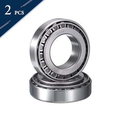 2 Pack 32209 Tapered Roller Bearing Cone and Cup Set | 45mm Bore 85mm OD 25mm Cup Width, Chrome Steel Taper Bearings Set, ABEC-3 - size: 32209
