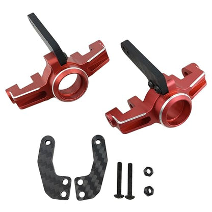 Front Steering Knuckles Caster Blocks for ARRMA Mojave Kraton 4S (Red) | Aluminum,1/8,1/10,Outcast,BLX,ARA330792,Front Hubs,CNC Machined,High Strength,Precision Fit,Wear Resistant,RC Upgrade - color: Red