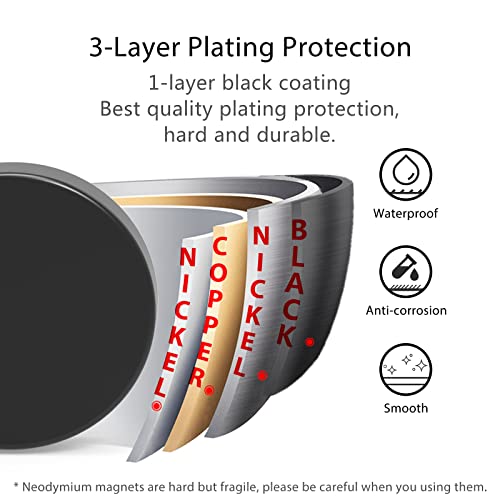 Strong Neodymium Magnets - Rare Earth, Heavy Duty, Round, Small, 0.47 x 0.12 Inch, 50 PCS, Black - color: Black, size: 0.47inch 50PCS